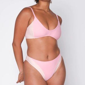 Outerknown Vega Bikini Top and Bottom Pink Swimsuit